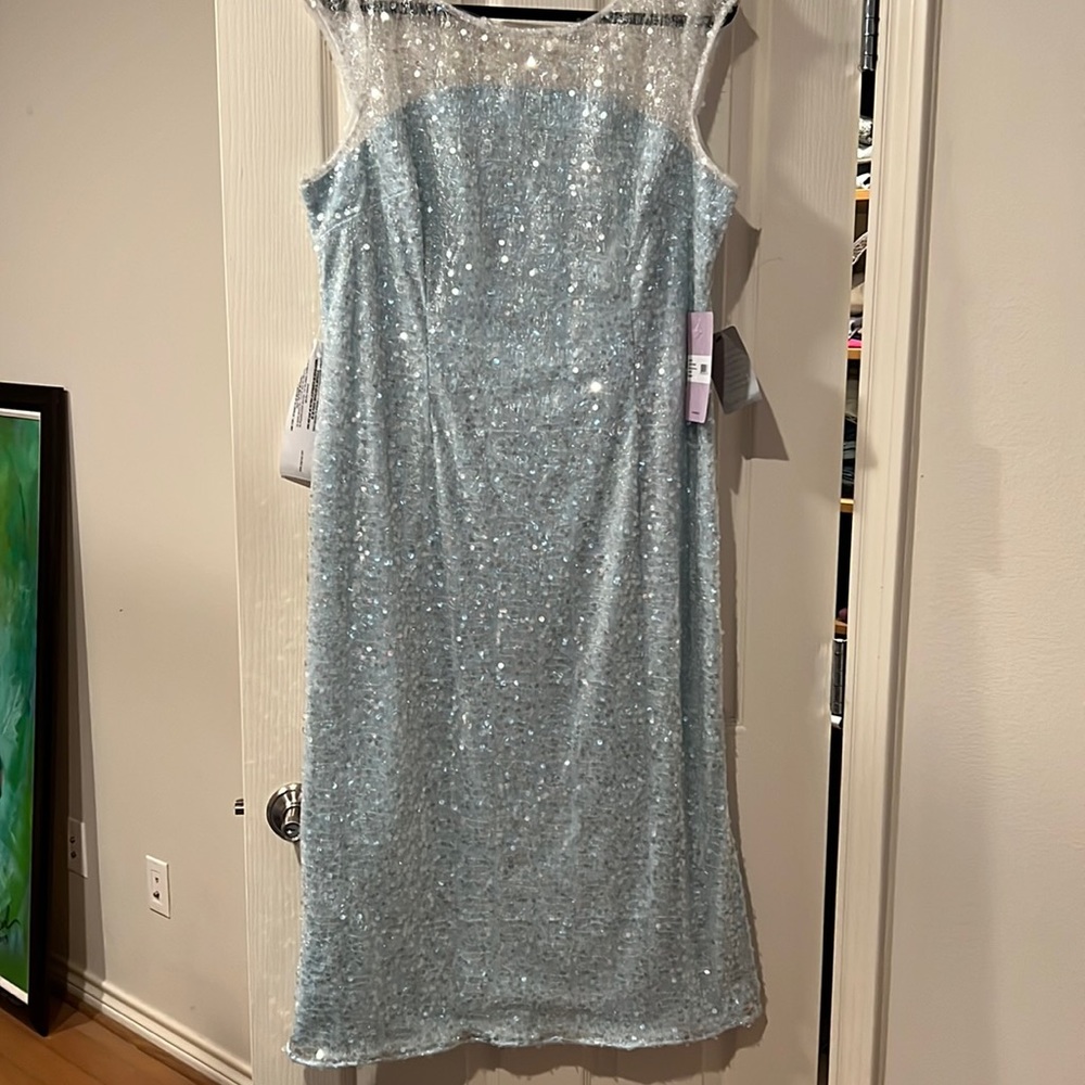JS Collections Claire Sequin Midi Dress
